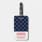 Étiquette À Bagage Wheel Pattern de photo de capitaines faits sur (Dos Vertical)