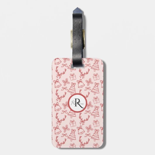 Étiquette À Bagage Whimsical rose (Dos Vertical)