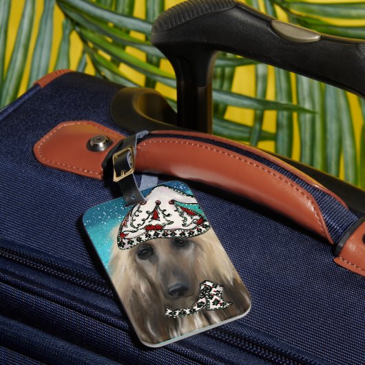 Étiquette À Bagage White Afghan Hound (Insitu Rectoal 1)