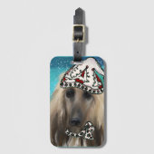 Étiquette À Bagage White Afghan Hound (Devant Vertical)