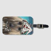 Étiquette À Bagage White Afghan Hound (Devant Horizontal)