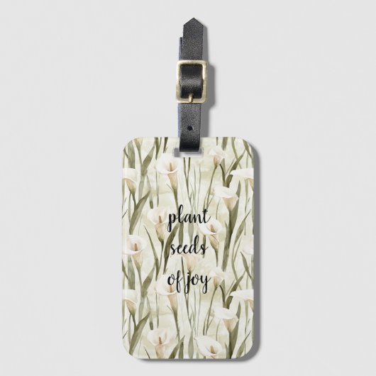 Étiquette À Bagage White Calla Lily Floral Joie (Devant Vertical)