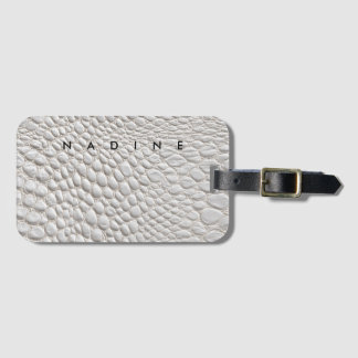Étiquette À Bagage White leather  texture