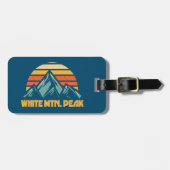 Étiquette À Bagage White Mountain Peak California Retro Turquoise (Devant horizontal)