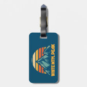 Étiquette À Bagage White Mountain Peak California Retro Turquoise (Dos Vertical)