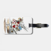 Étiquette À Bagage White Rabbit Alice Wonderland Hearts (Dos horizontal)