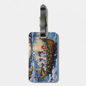 Étiquette À Bagage White Samoyed Christmas Boat Holiday (Dos Vertical)