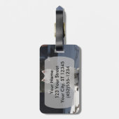 Étiquette À Bagage White West Highland Terrier assis sur le trottoir (Dos Vertical)