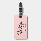 Étiquette À Bagage Wifey, nouveau marié, script moderne Nom du monogr (Devant Vertical)