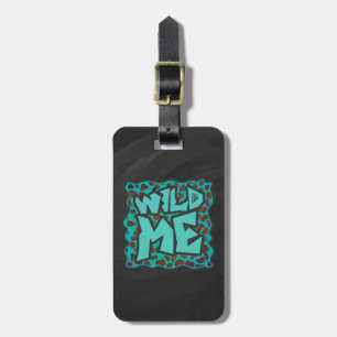 Étiquette À Bagage Wild me Dalmatien Conception Brown et Turquoise