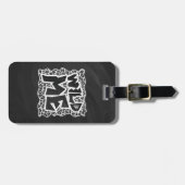 Étiquette À Bagage Wild Me Leopard blanc et noir (Devant horizontal)
