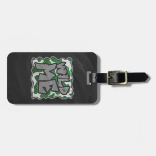 Étiquette À Bagage Wild Me Vache Vert et blanc Imprimer