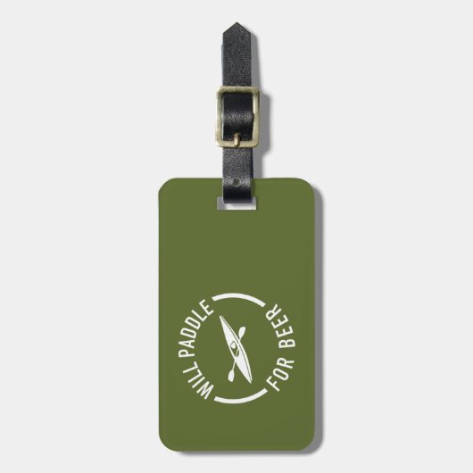 Étiquette À Bagage Will Paddle for Beer (Devant Vertical)