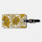 Étiquette À Bagage William Morris Chrysanthemum Floral Golden Yellow (Devant horizontal)