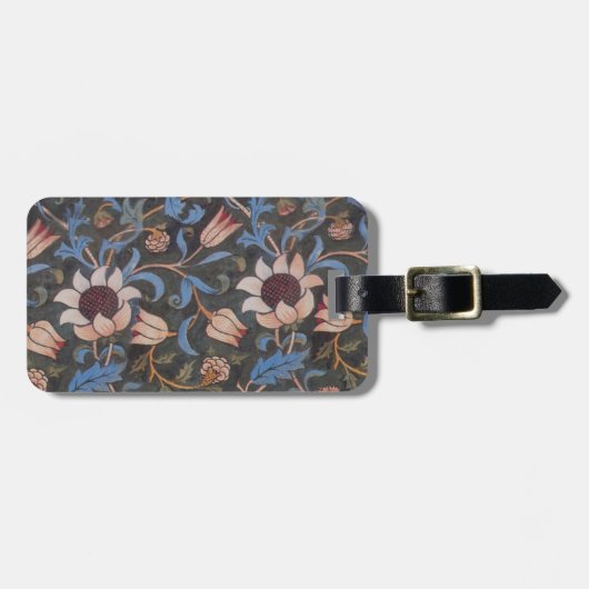 Étiquette À Bagage William Morris Evenlode Textile Floral Art (Devant horizontal)