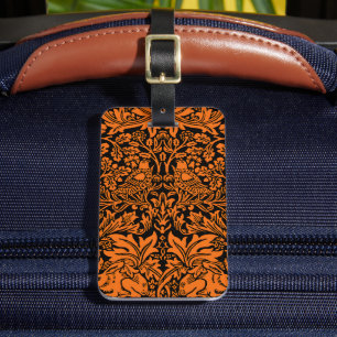 Étiquette À Bagage William Morris Frère Lapin Motif Noir Rouille