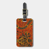 Étiquette À Bagage William Morris Inde Floral rouge (Devant Vertical)