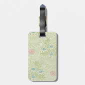 Étiquette À Bagage William Morris - Larkspur - Fleurs et Feuilles ros (Dos Vertical)