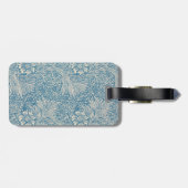 Étiquette À Bagage William Morris, Monogramme Art Nouveau Blue Marigo (Dos horizontal)