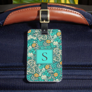 Étiquette À Bagage William Morris Motif d'algues Vintages Monogramme
