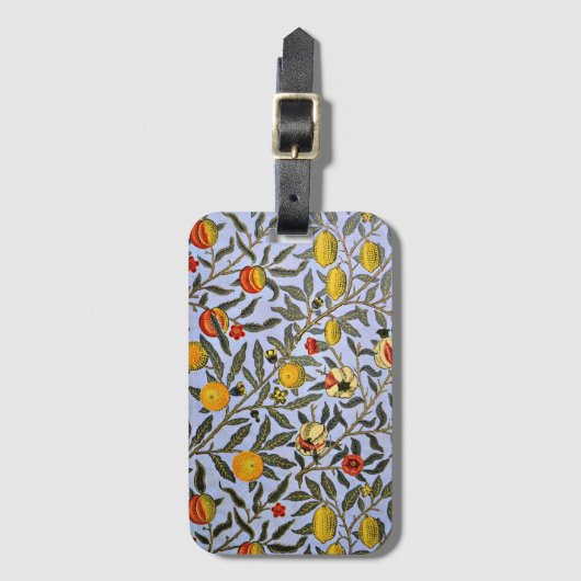 Étiquette À Bagage William Morris motif, Fruit, (Devant Vertical)