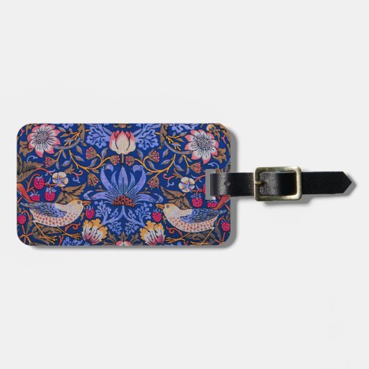Étiquette À Bagage William Morris Strawberry Thief Motif floral (Devant horizontal)