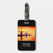 Étiquette À Bagage Windmills Sunset (Dos Vertical)