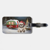 Étiquette À Bagage Winter Havanese Caravan Christmas Adventure (Dos horizontal)