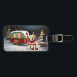 Étiquette À Bagage Winter Labrador Caravan Christmas Adventure<br><div class="desc">Laissez-vous tenter par la magie d'une nuit d'hiver enneigée alors qu'une caravane glisse gracieusement à travers le paysage illuminé par la lune. La beauté sereine de la neige scintillante et l'éclat enchanteur de la lune créent une scène captivante, promettant une aventure de Noël inoubliable remplie de chaleur, de joie et...</div>