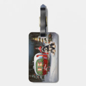 Étiquette À Bagage Winter Schnauzer Caravan Christmas Adventure (Dos Vertical)