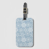 Étiquette À Bagage Winter SNOWFLAKES sans couture motif + vos idées (Devant Vertical)