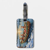 Étiquette À Bagage Wire Fox Terrier Christmas Boat Holiday (Dos Vertical)