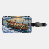 Étiquette À Bagage Wire Fox Terrier Christmas Boat Holiday (Dos horizontal)