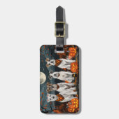 Étiquette À Bagage Wirefox Terrier Halloween Éffrayant (Devant Vertical)