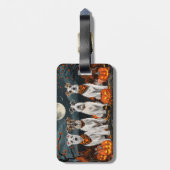 Étiquette À Bagage Wirefox Terrier Halloween Éffrayant (Dos Vertical)