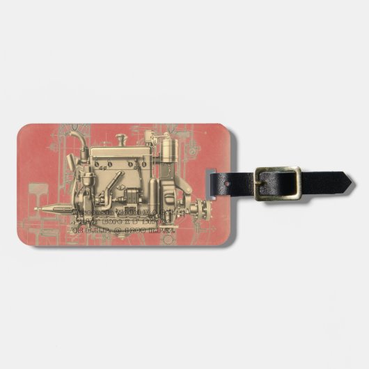 Étiquette À Bagage Wisconsin Moteur Milwaukee Wisconsin Moteur à gaz (Devant horizontal)