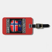 Étiquette À Bagage Wisconsin Norwegian American Luggage Modèle de bal (Devant horizontal)