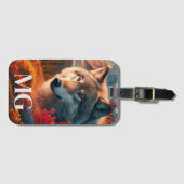 Étiquette À Bagage Wolf à l'identification du coucher du soleil (Devant Horizontal)