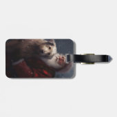 Étiquette À Bagage Wolfhound avec Noël Festif du Père Noël (Dos horizontal)