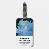 Étiquette À Bagage Wonder Woman Ciel bleu Silhouette (Dos Vertical)