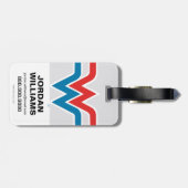 Étiquette À Bagage Wonder Woman logo rouge blanc et bleu (Dos horizontal)