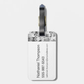 Étiquette À Bagage Wonder Woman Silhouette Couché rose Jaune (Dos Vertical)