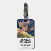 Étiquette À Bagage Wononwoman Sunset Cascade Silhouette (Dos Vertical)