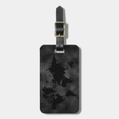 Étiquette À Bagage World Map Faux Professional Black Metal (Devant Vertical)