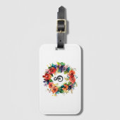 Étiquette À Bagage Wreath aquarelle (Devant Vertical)