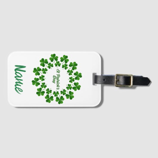 Étiquette À Bagage Wreath de la Saint Patrick Thunder_Cove (Devant Horizontal)