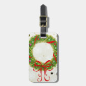 Étiquette À Bagage Wreath de Noël (Devant Vertical)