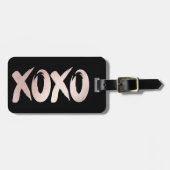 Étiquette À Bagage XOXO rose pâle | Script de brosse lettres main (Devant horizontal)