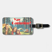 Étiquette À Bagage Yay Camping Dans La Pluie (Devant horizontal)