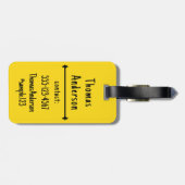 Étiquette À Bagage Yellow, Black and Gray Color Combination (Dos horizontal)